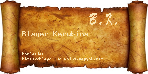 Blayer Kerubina névjegykártya